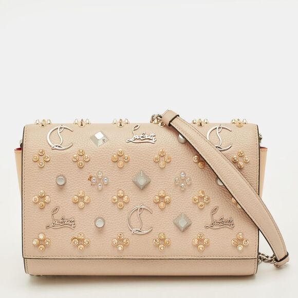 Christian Louboutin Handbags - Christian Louboutin Paloma Embellished Leather And Patent Leather Chain Clutch